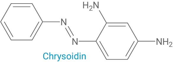 Strukturdiagramm von Chrysoidin, einer chemischen Verbindung mit zwei Aminogruppen.